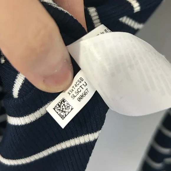 American Eagle Soft&Sexy Long Sleeve Mock Neck Ribbed T-Shirt Navy Size M - Picture 13 of 13